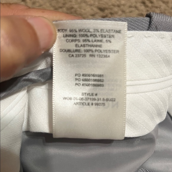 Aritzia Babaton Agency Trouser Pant City Wool High Waist Straight Leg Gray 2 - Picture 10 of 10